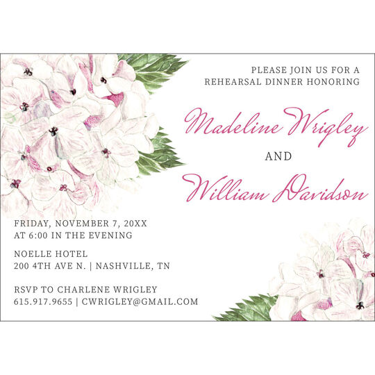 Pink Hydrangea Invitations